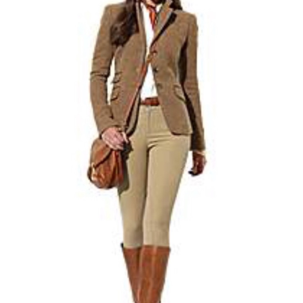 Ralph Lauren Sz 8p Silk Wool Blazer Equestrian